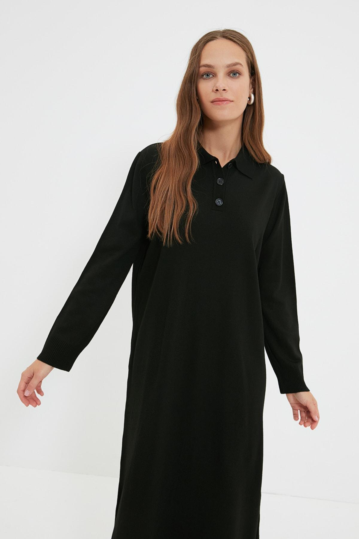 Black Polo Neck Dress, , large image number 4