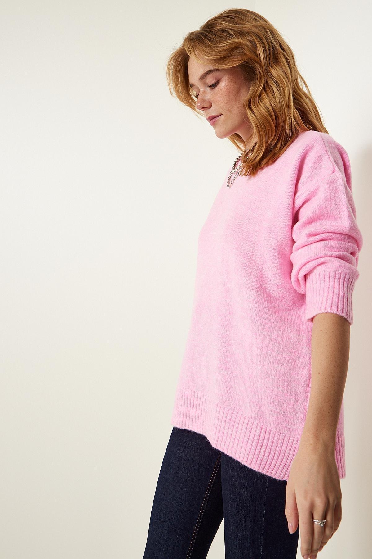 Pink Oversize Knitwear Sweater, SUGAR PINK, large image number 2