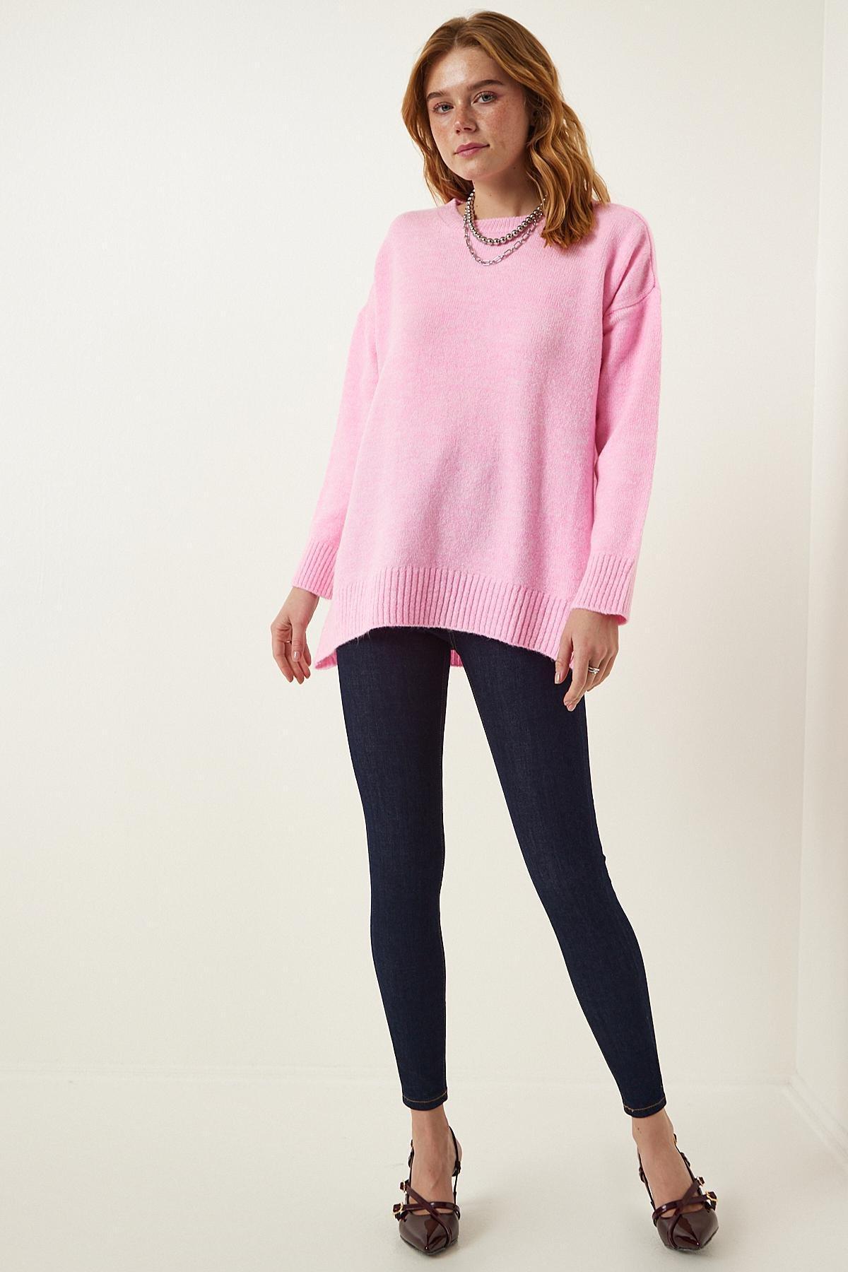 Pink Oversize Knitwear Sweater, SUGAR PINK, large image number 3