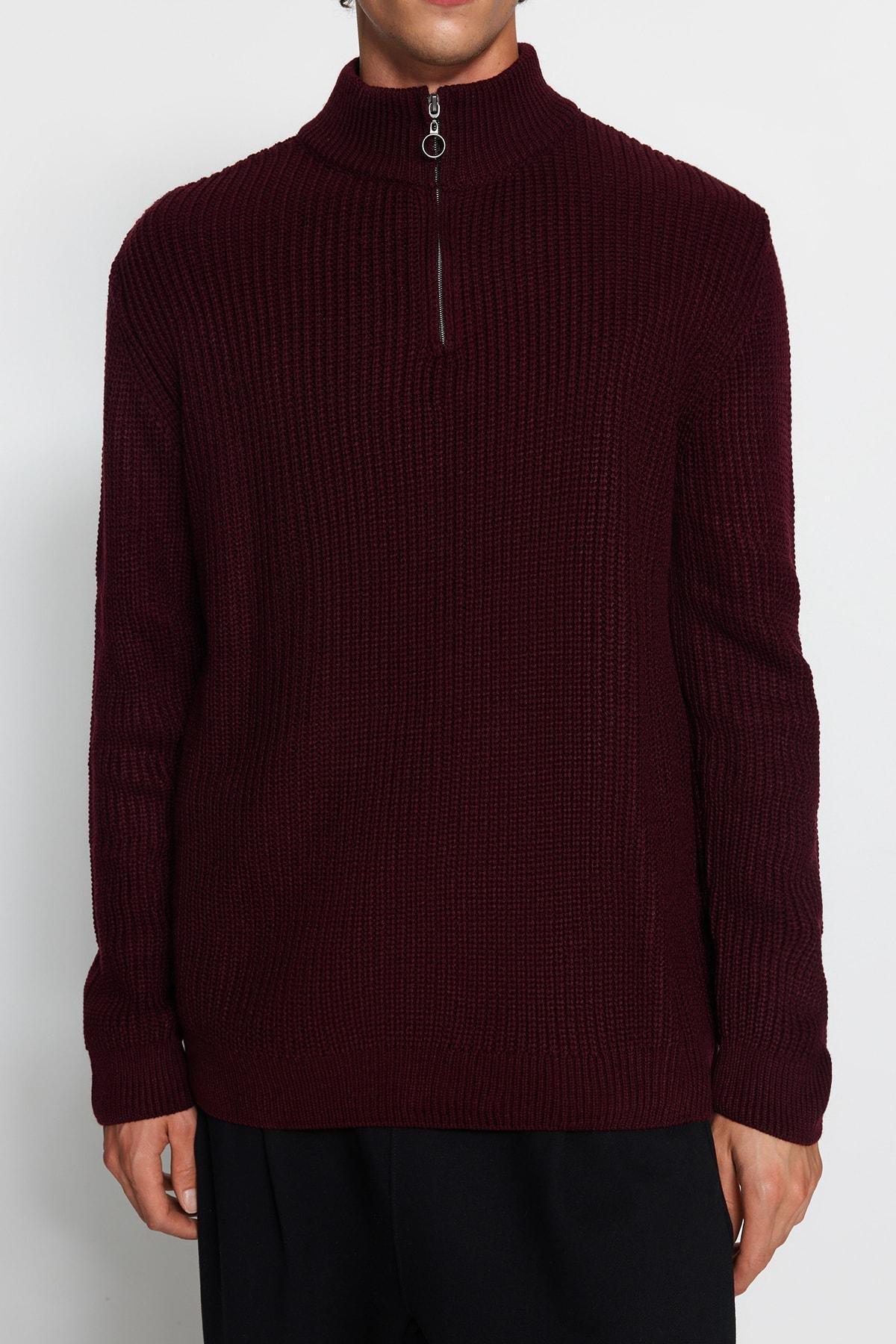 Burgundy Regular Sweater, , large image number 3