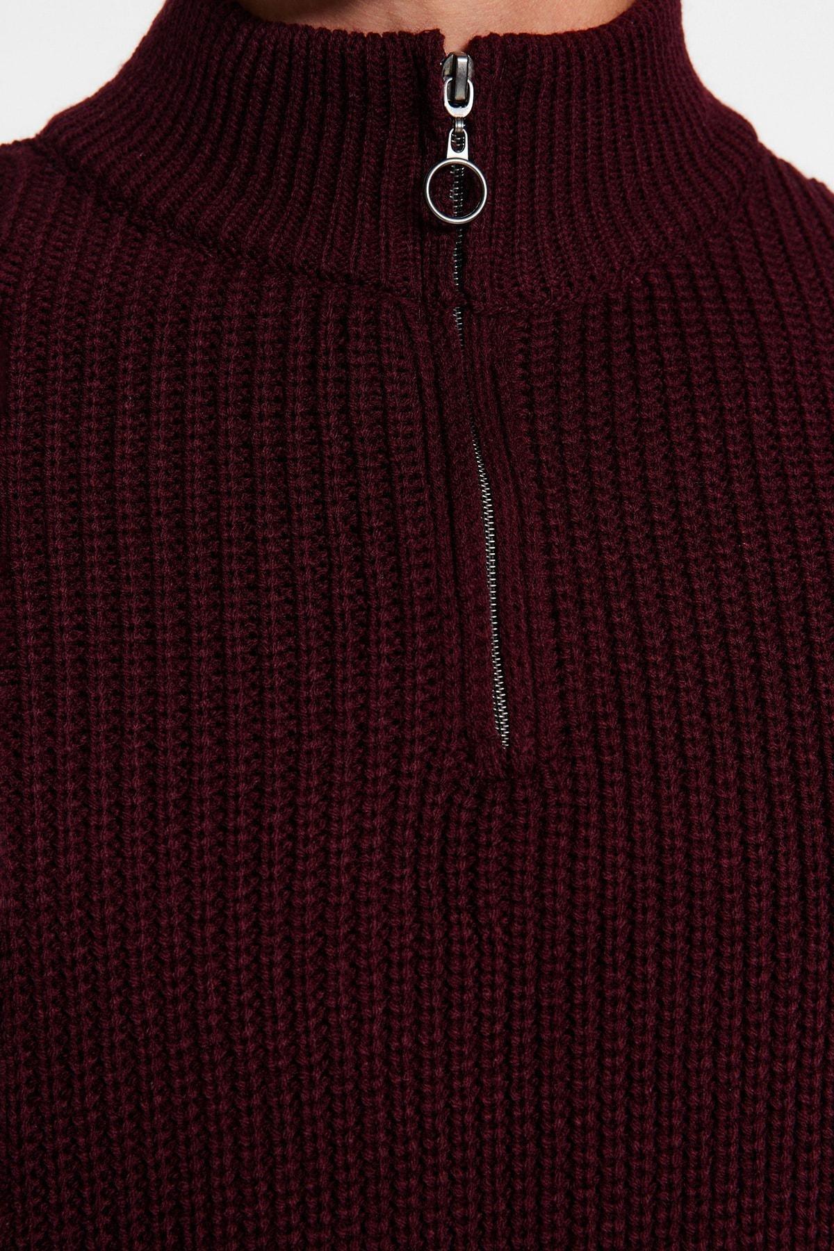 Burgundy Regular Sweater, , large image number 4