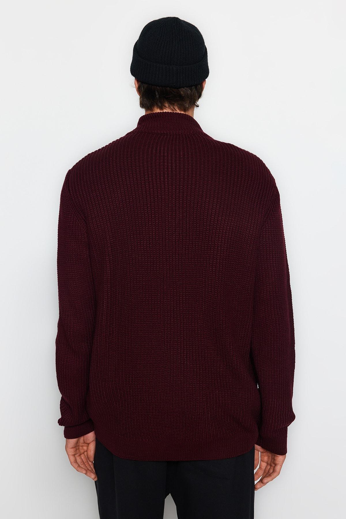 Burgundy Regular Sweater, , large image number 5