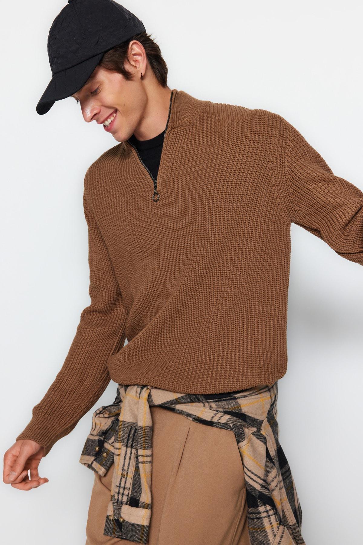 Brown Regular Sweater, , large image number 0