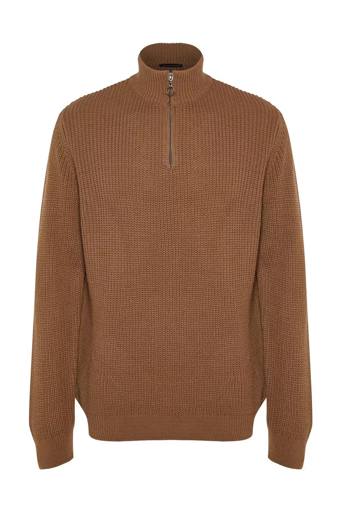 Brown Regular Sweater, CAMEL, large image number 7