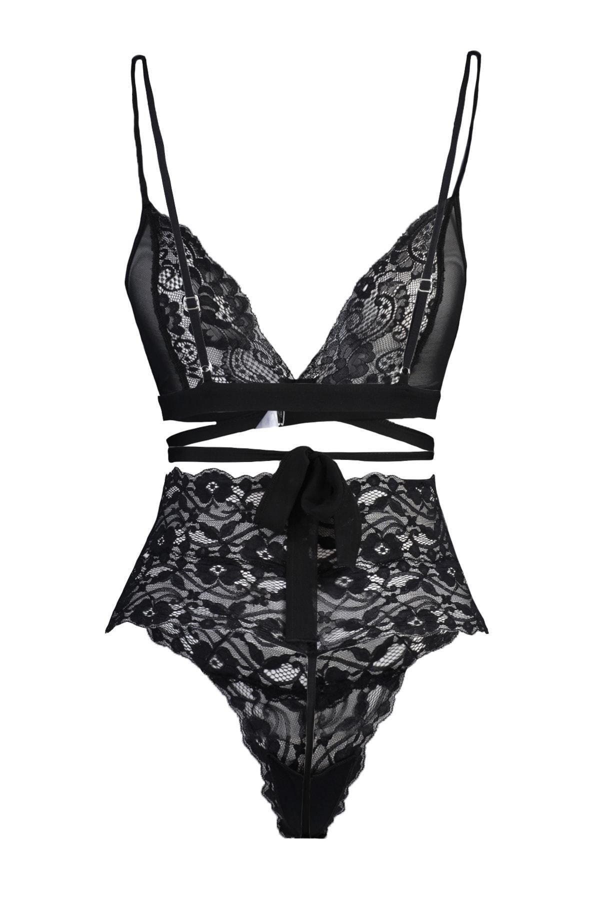 Black Lace Underwear Set, , large image number 5