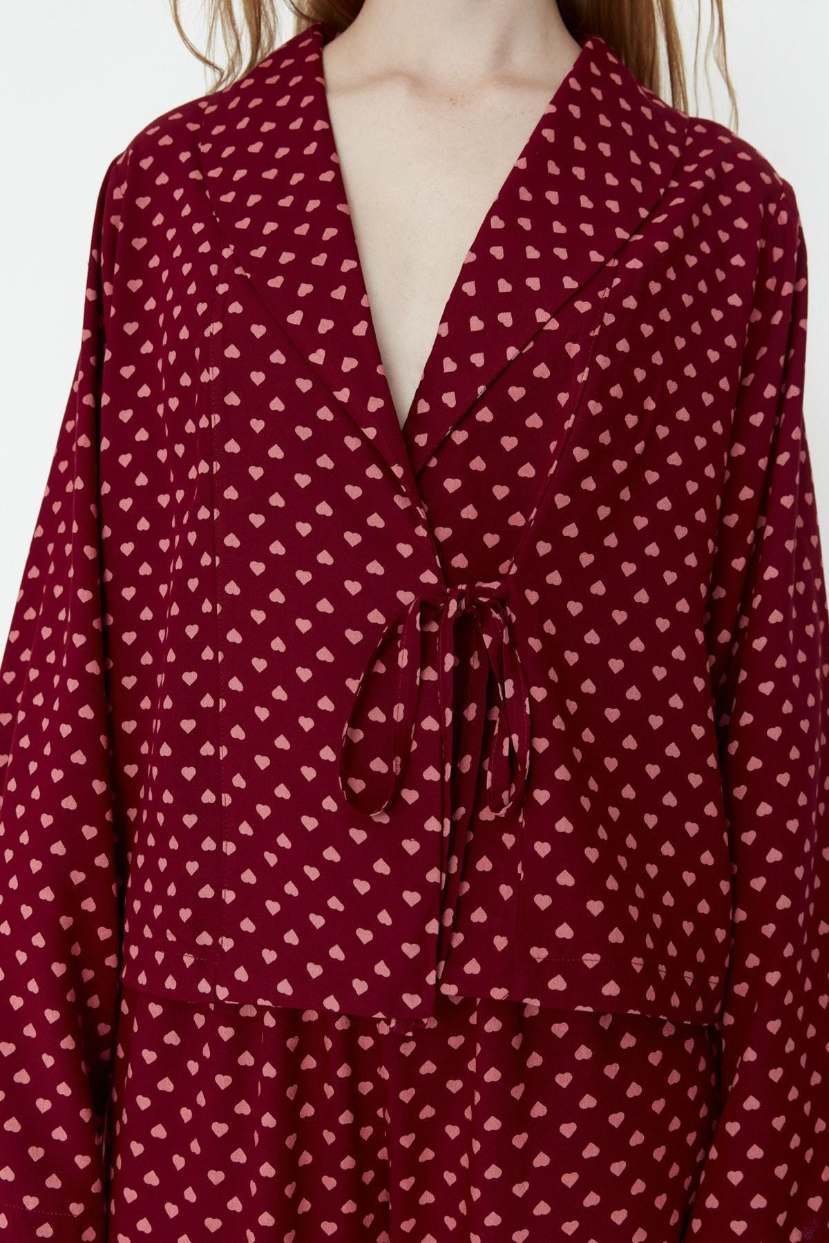 Burgundy Polka Dot Pajama Set, , large image number 1