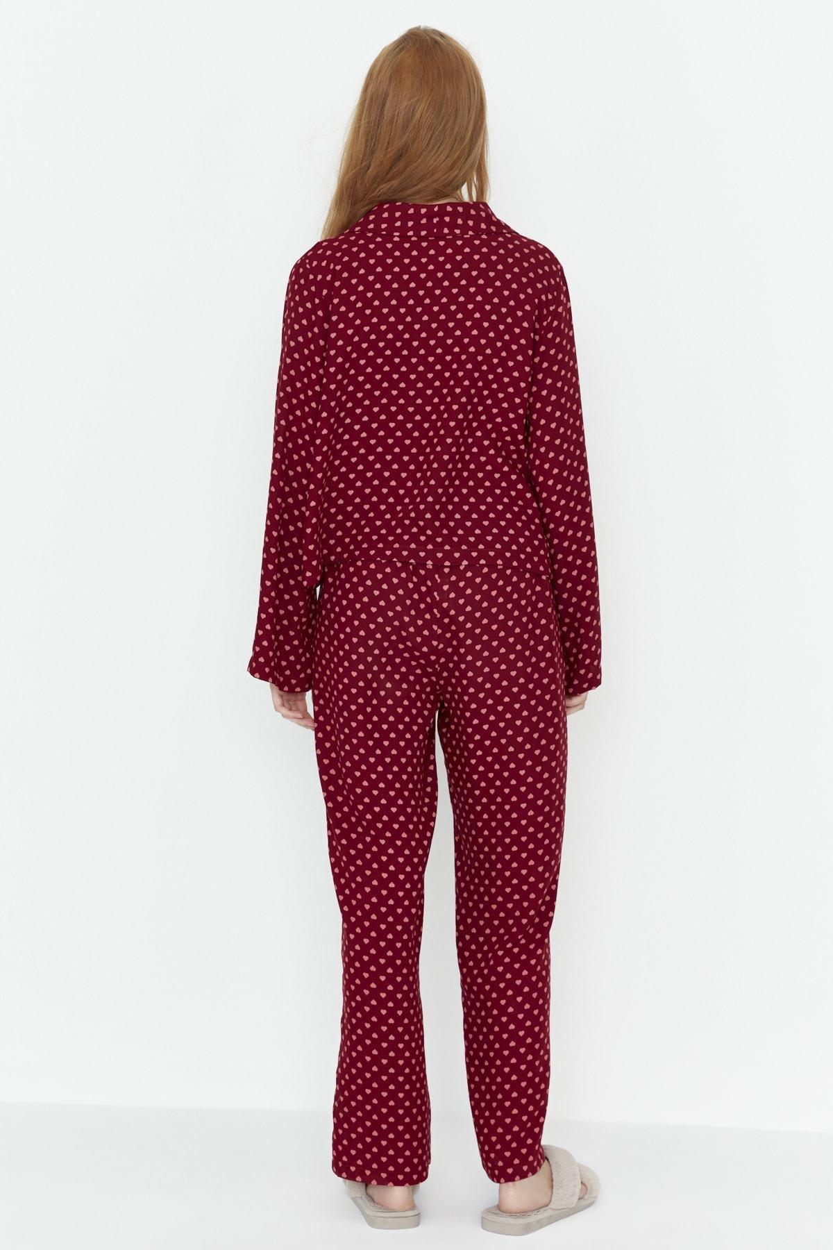 Burgundy Polka Dot Pajama Set, , large image number 3