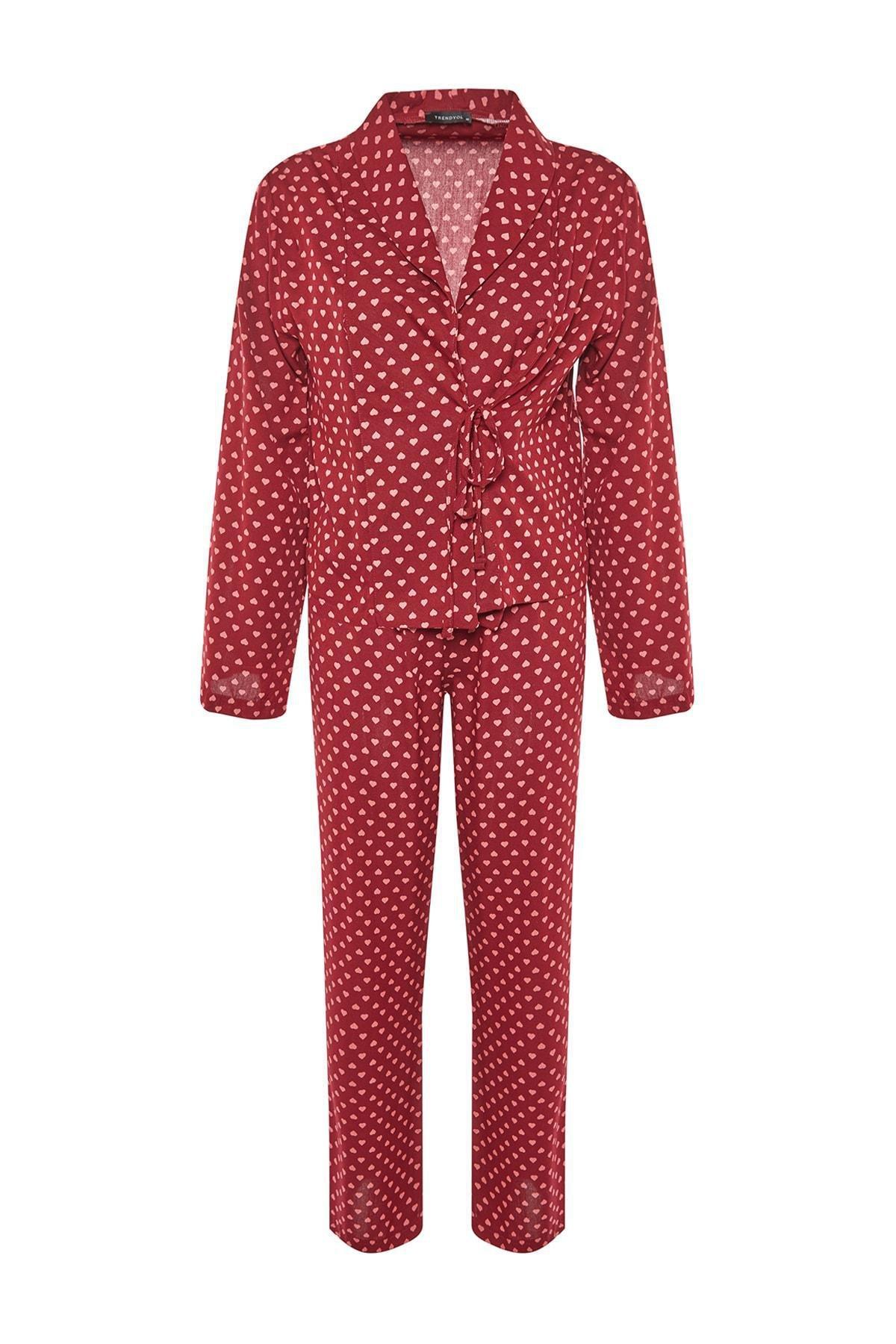Burgundy Polka Dot Pajama Set, , large image number 5