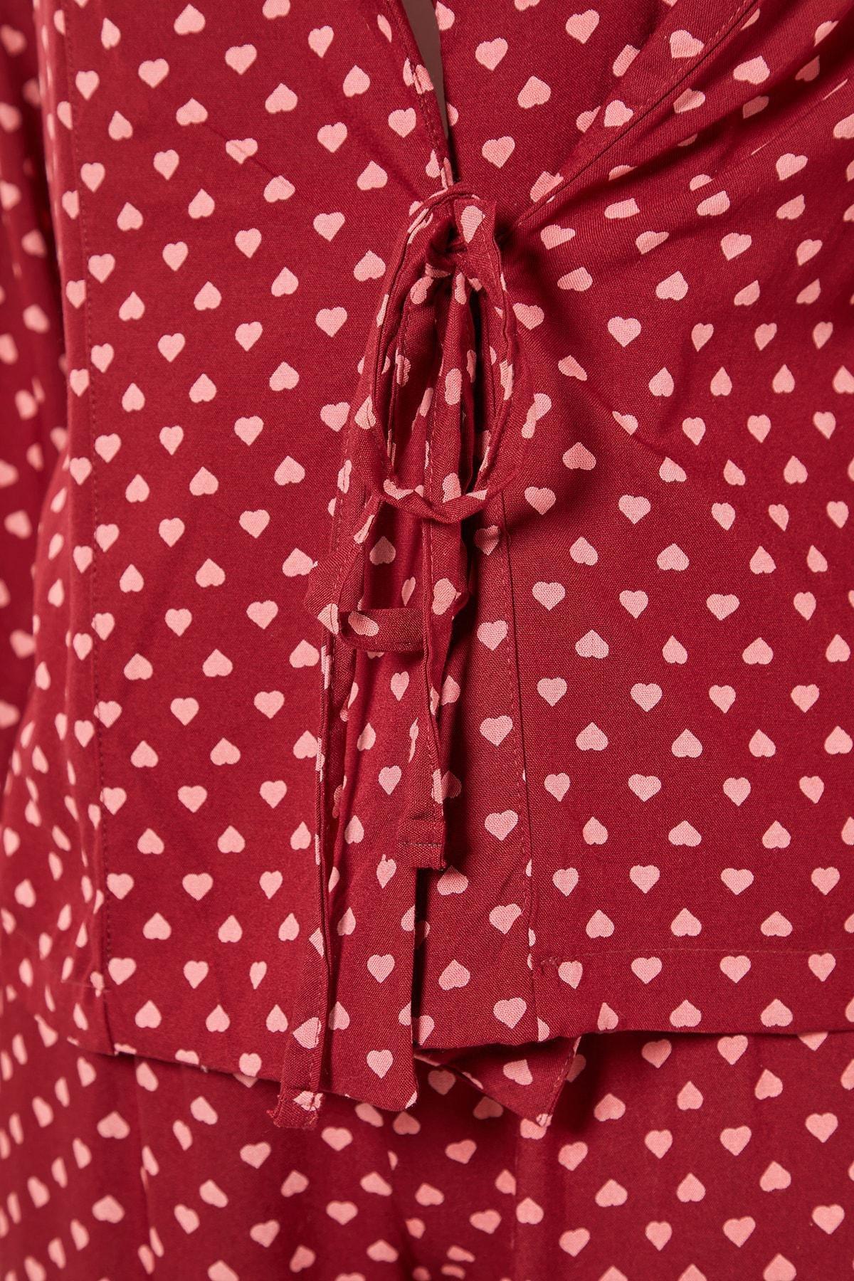 Burgundy Polka Dot Pajama Set, , large image number 6