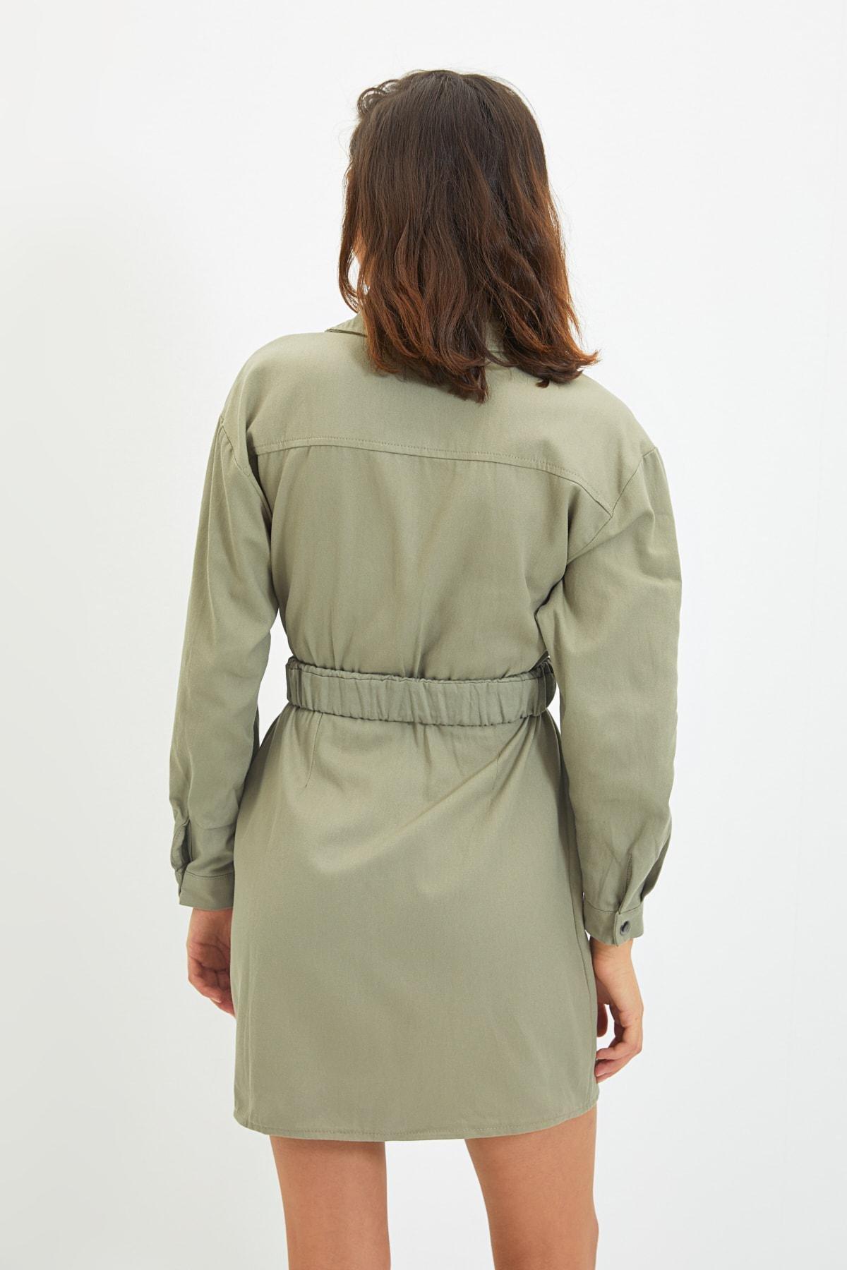 Khaki Blazer Mini Dress, , large image number 4