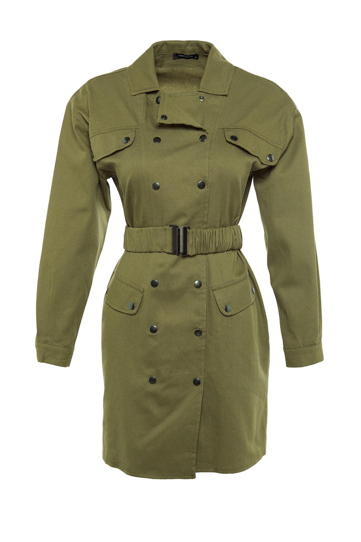 Khaki Blazer Mini Dress, , large image number 5