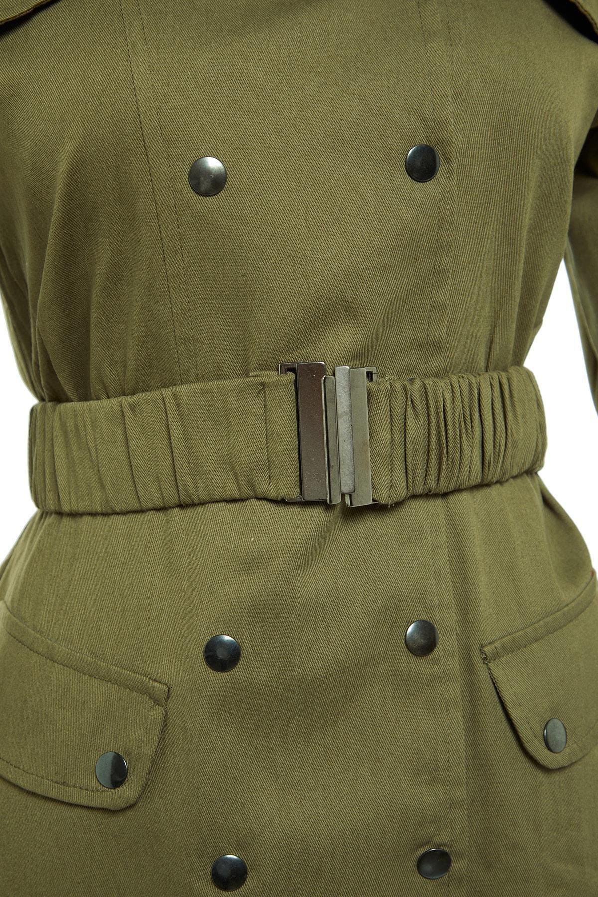 Khaki Blazer Mini Dress, , large image number 7