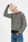 Trendyol - Black Striped Oversized Sweater