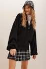 Alacati - Black Standing Collar Oversize Sweater