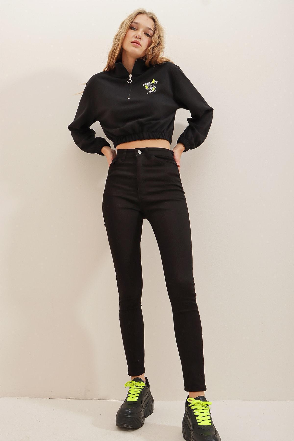 Black Skinny Cotton Jeans, , large image number 2