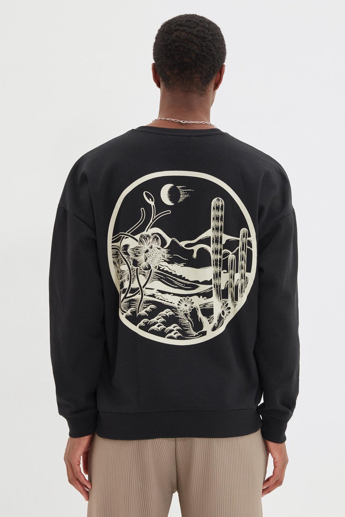 Black Oversize Sweatshirt, , large image number 0