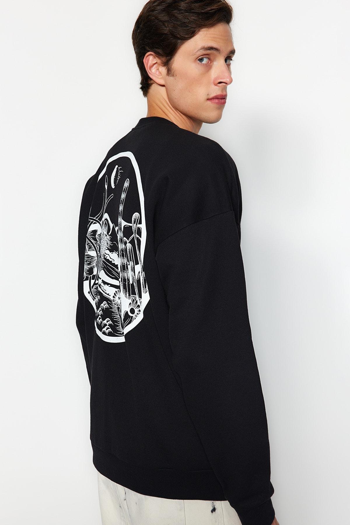 Black Oversize Sweatshirt, , large image number 2