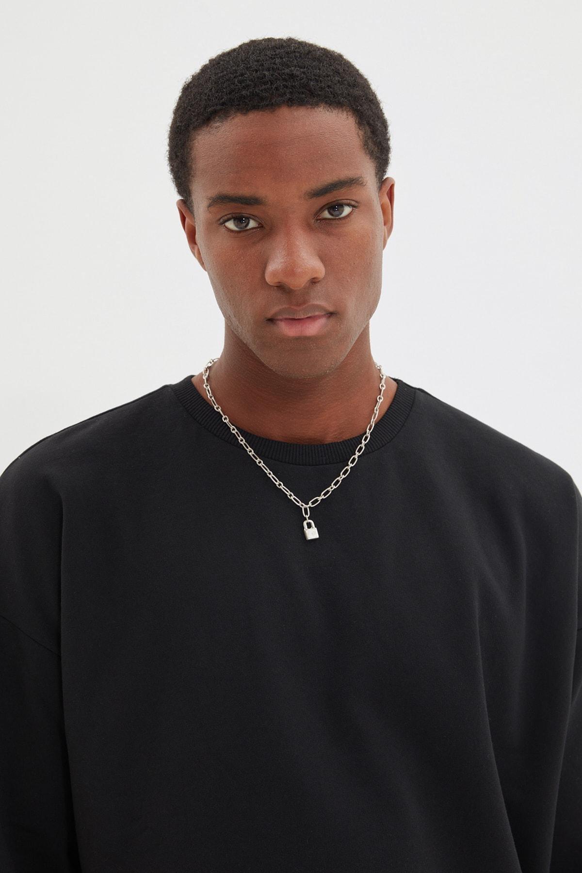 Black Oversize Sweatshirt, , large image number 5