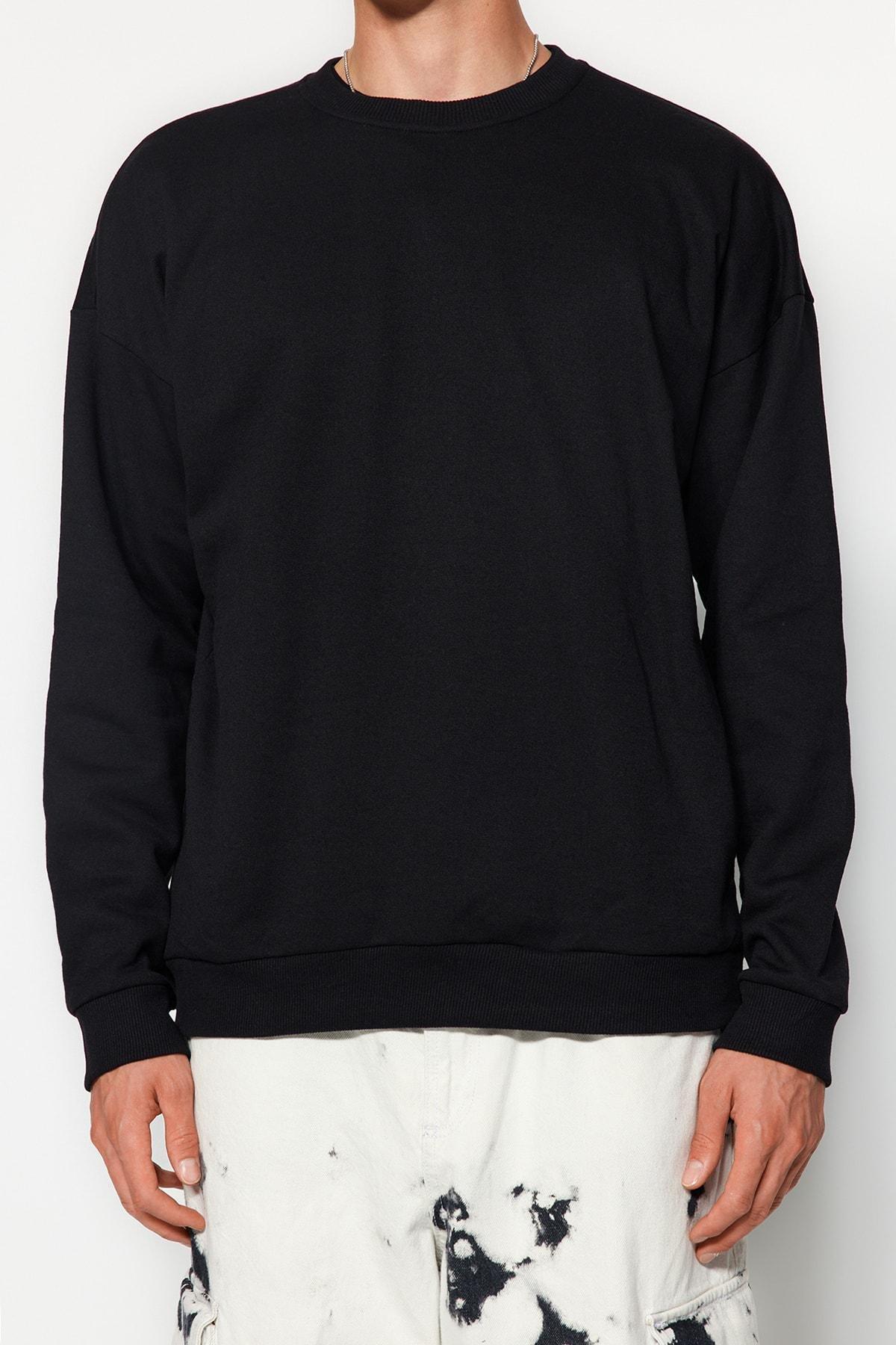 Black Oversize Sweatshirt, , large image number 7