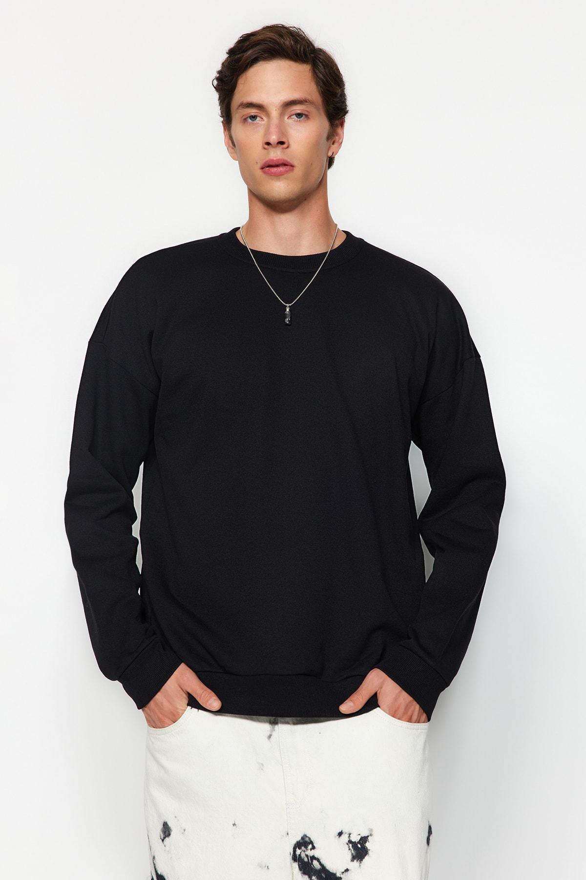 Black Oversize Sweatshirt, , large image number 8