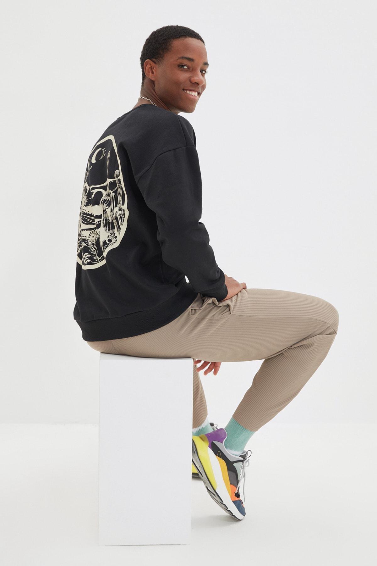 Black Oversize Sweatshirt, , large image number 9