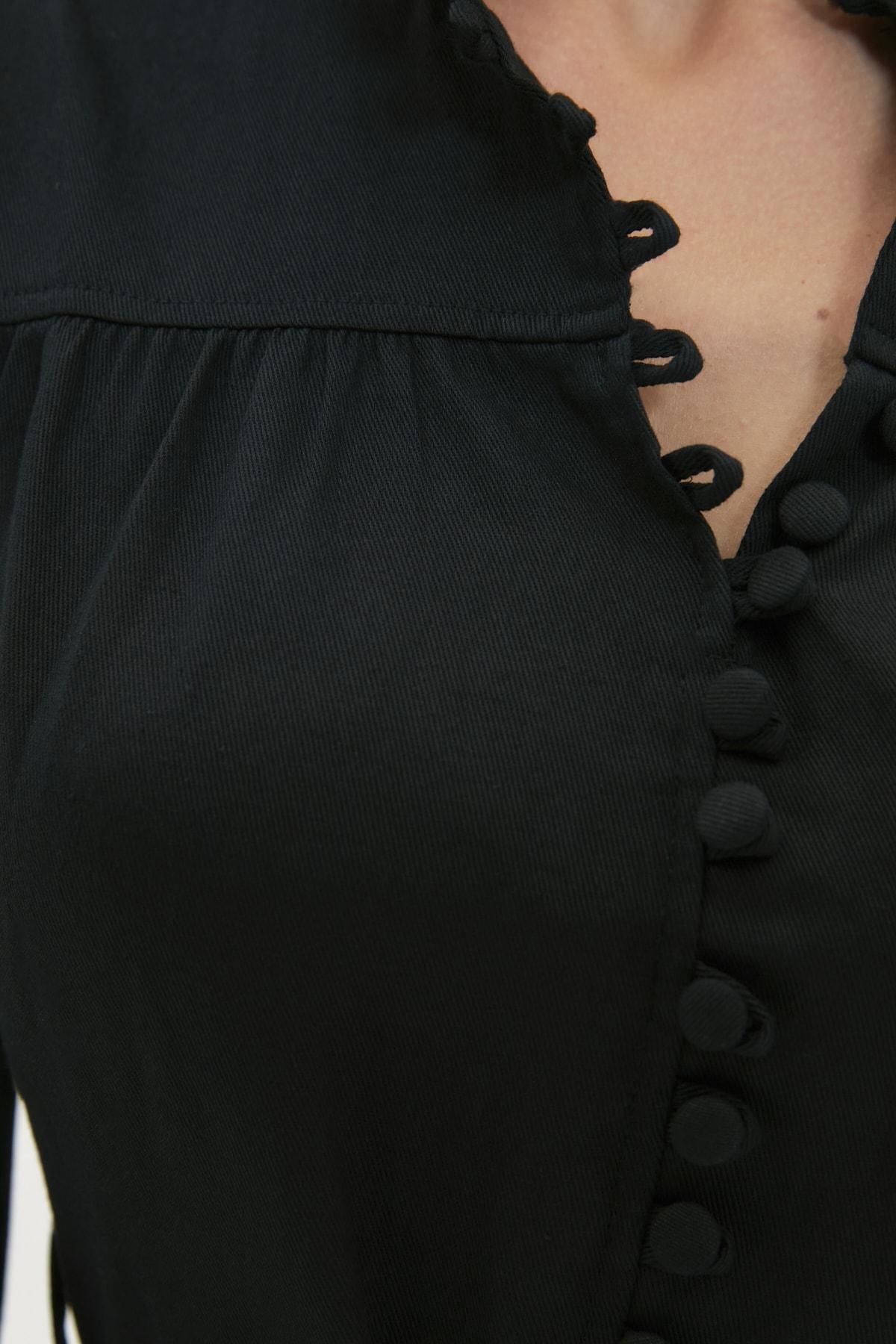 Black Wrapover Mini Dress, , large image number 3
