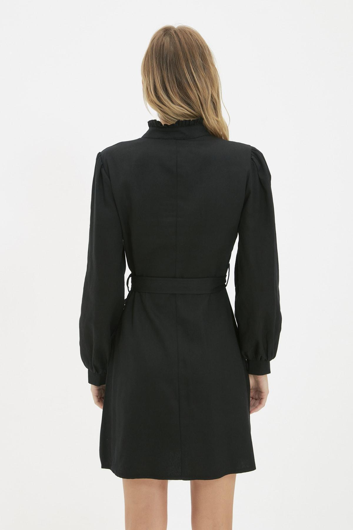 Black Wrapover Mini Dress, , large image number 4