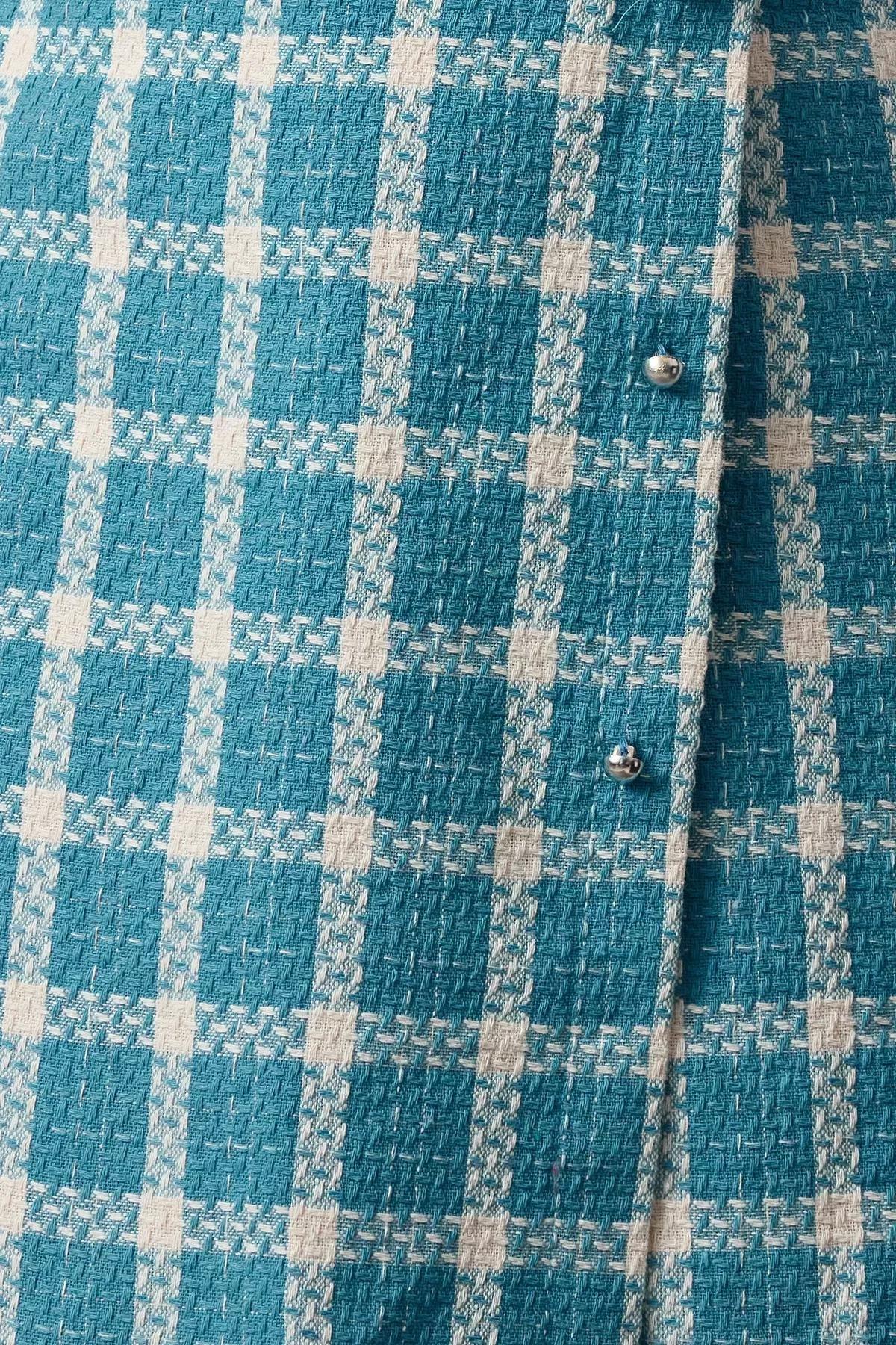 Blue Plaid Checkered Dress, , large image number 2