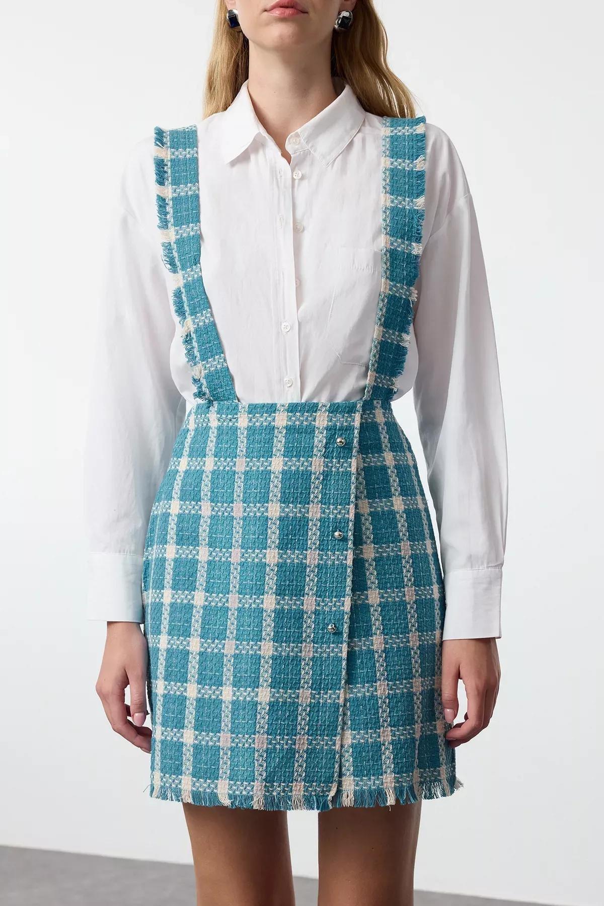 Blue Plaid Checkered Dress, , large image number 3