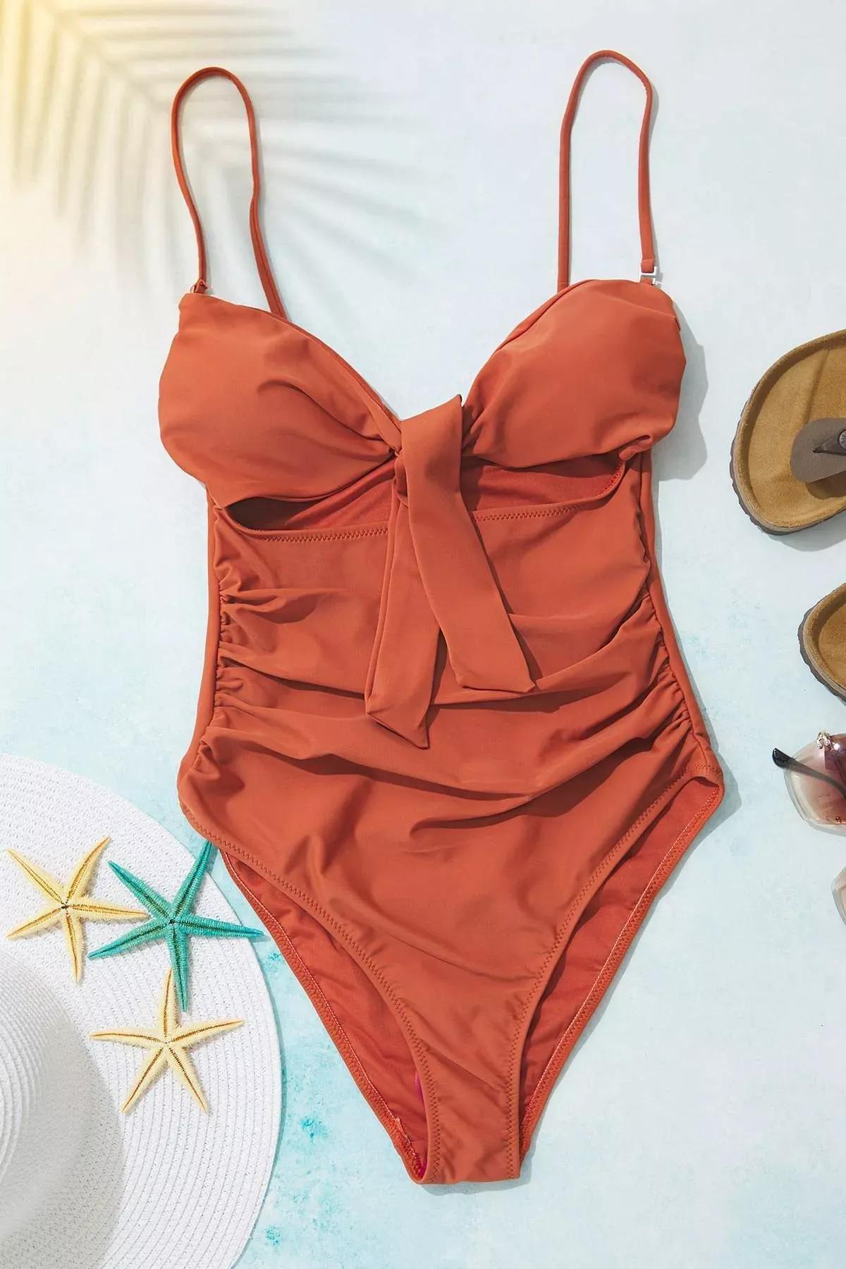 بدلة سباحة هيبستر بفتحات، أحمر, C101_1959, large image number 1