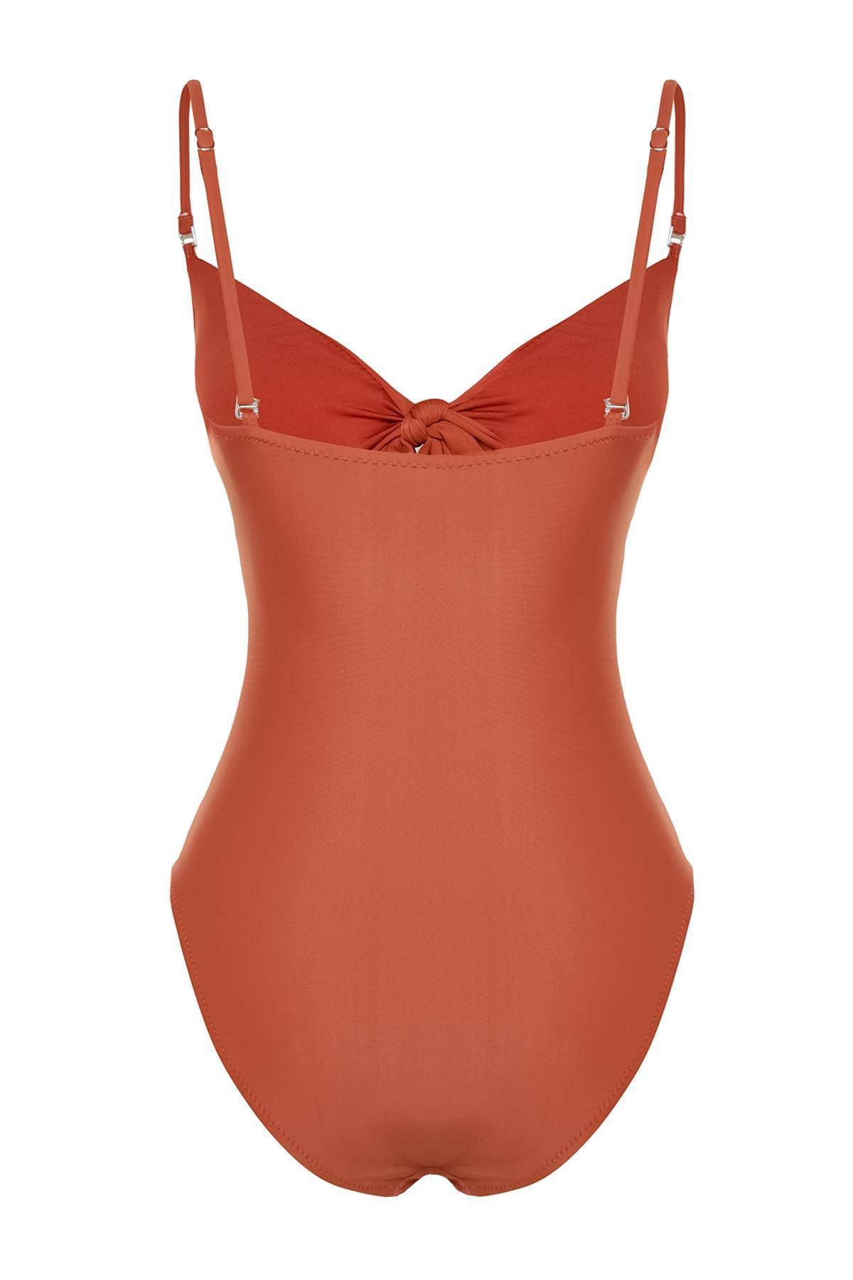 Trendyol - Red Cut-Out Hipster Swimsuit