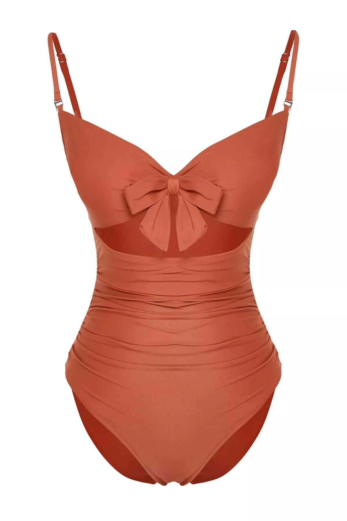 Red Cut-Out Hipster Swimsuit, , large image number 6