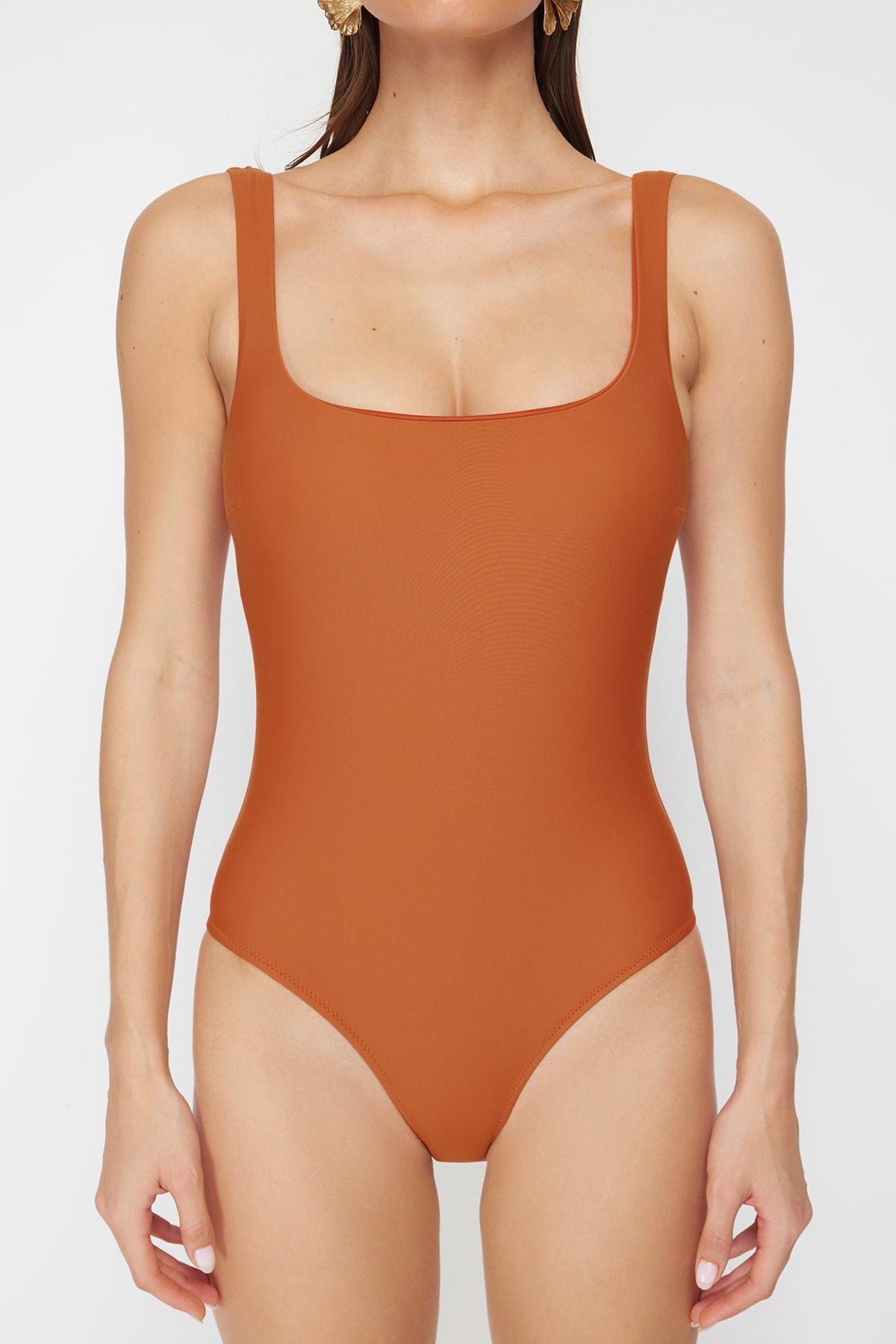 Red High Leg Regular Swimsuit, C101_1959, large image number 4