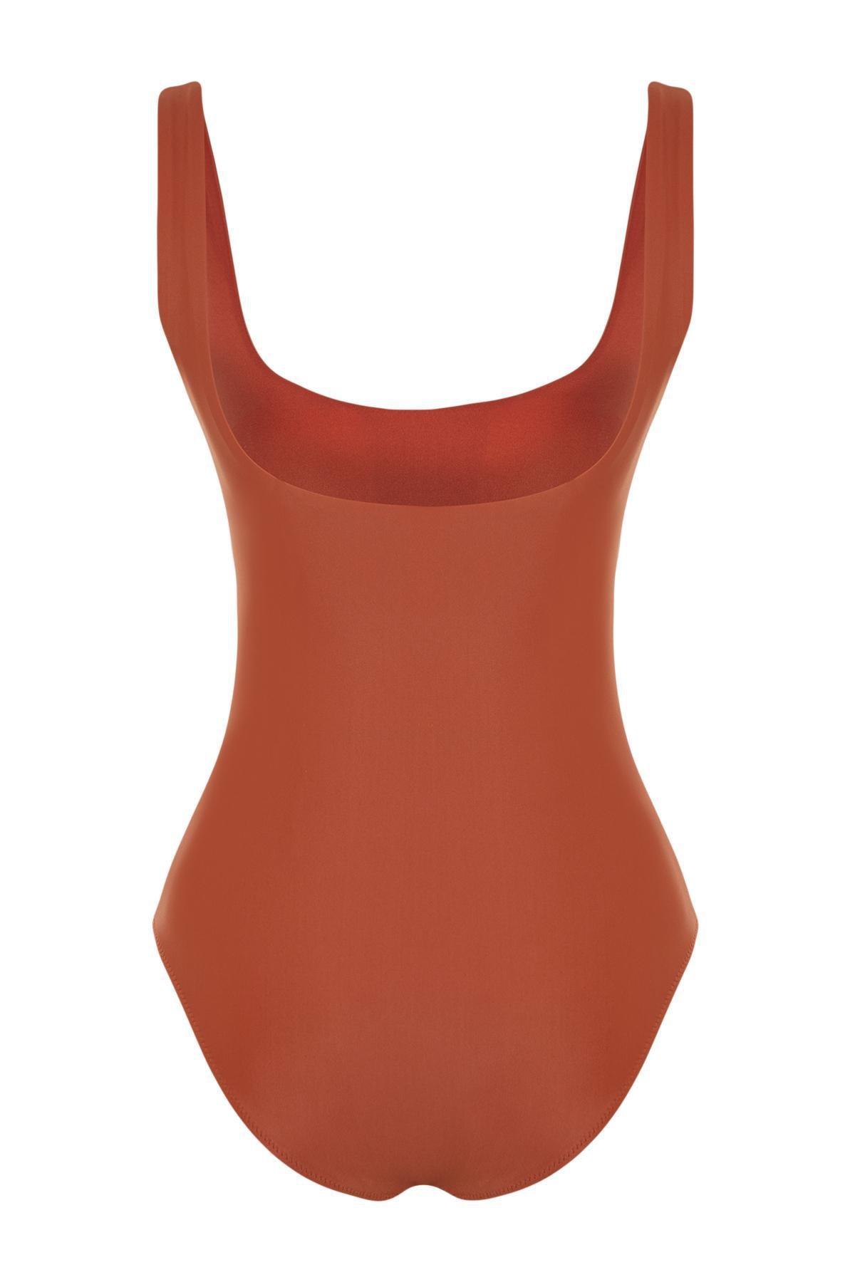Red High Leg Regular Swimsuit, C101_1959, large image number 6