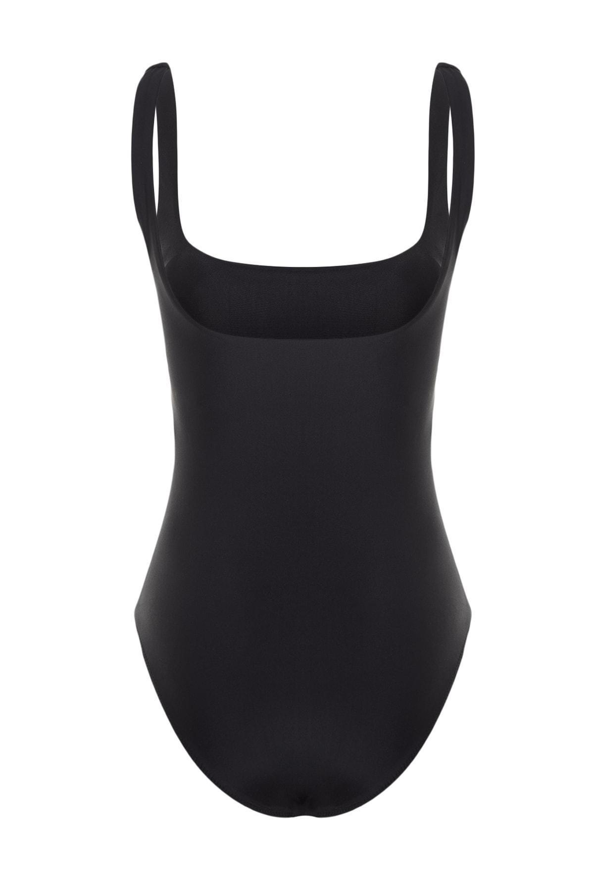 Black Plain Swimsuit, , large image number 6