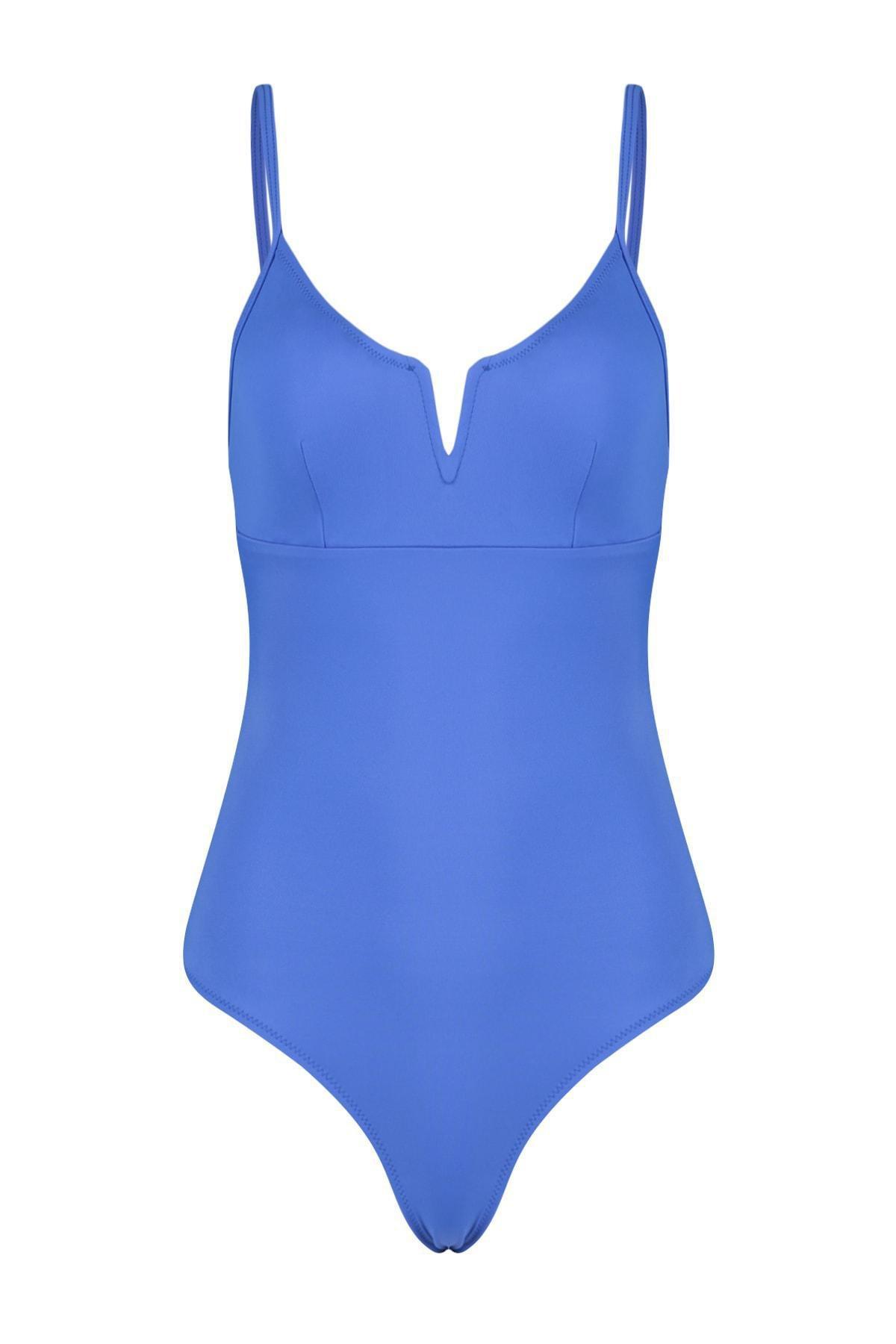 Blue Plain Swimsuit, , large image number 7