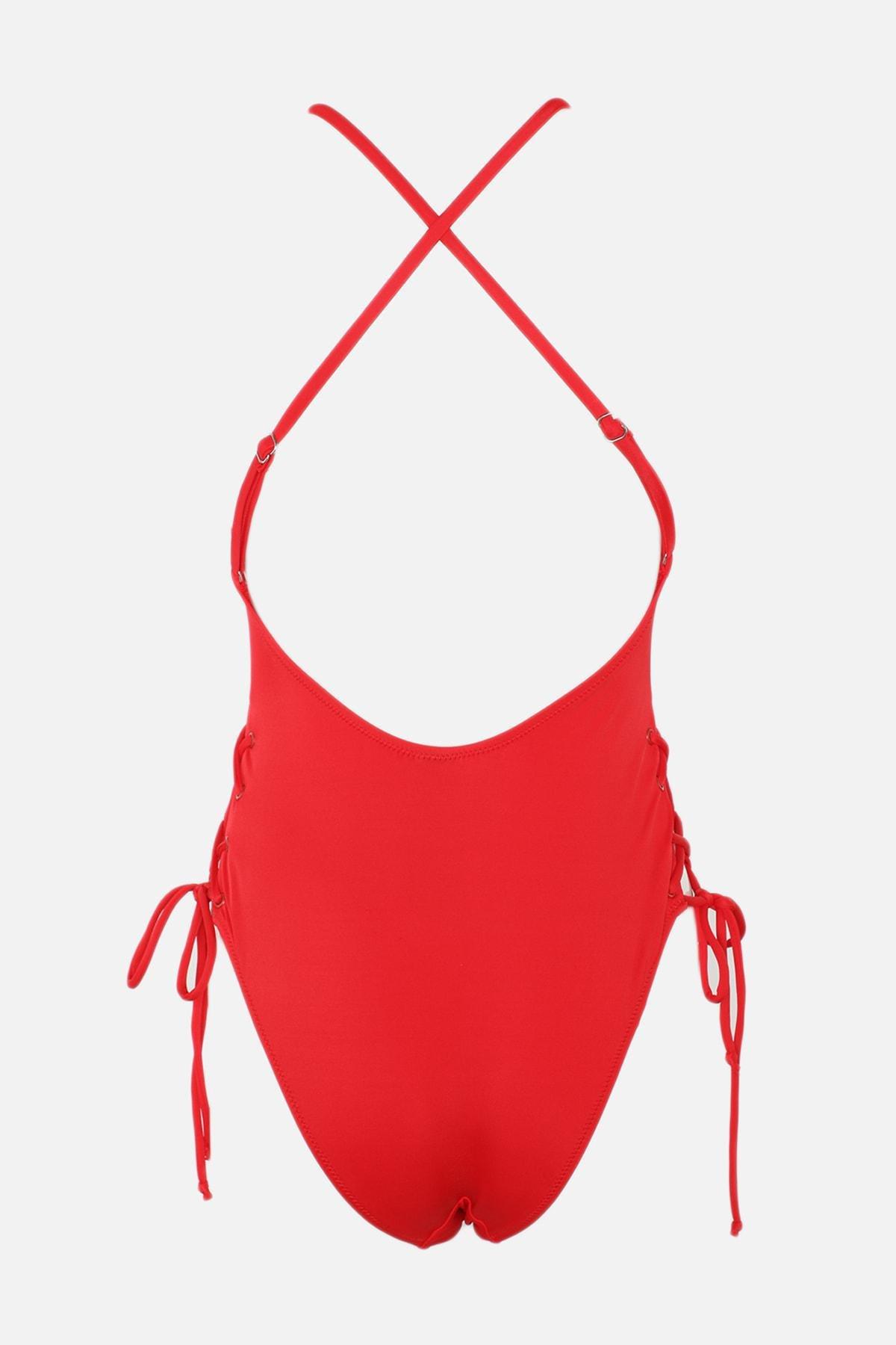 Trendyol - Red Plain Swimsuit
