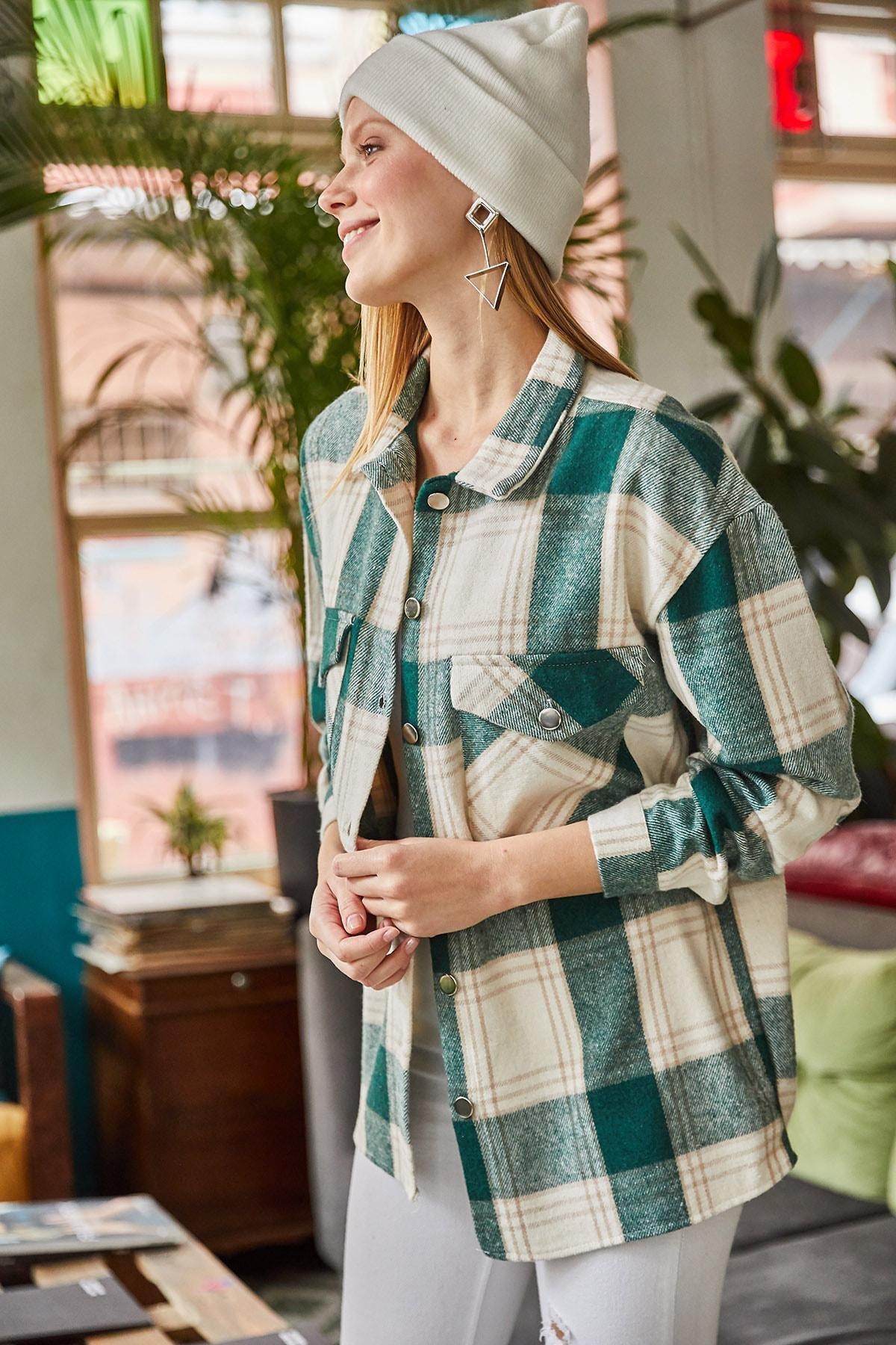 Green Plaid Relaxed Shirt, , large image number 2