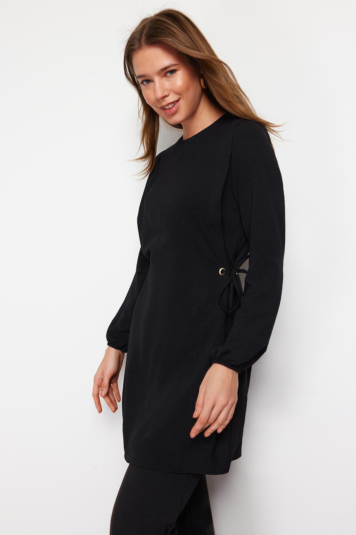 Black Crew Neck High Waist Co-Ord Set, , large image number 2