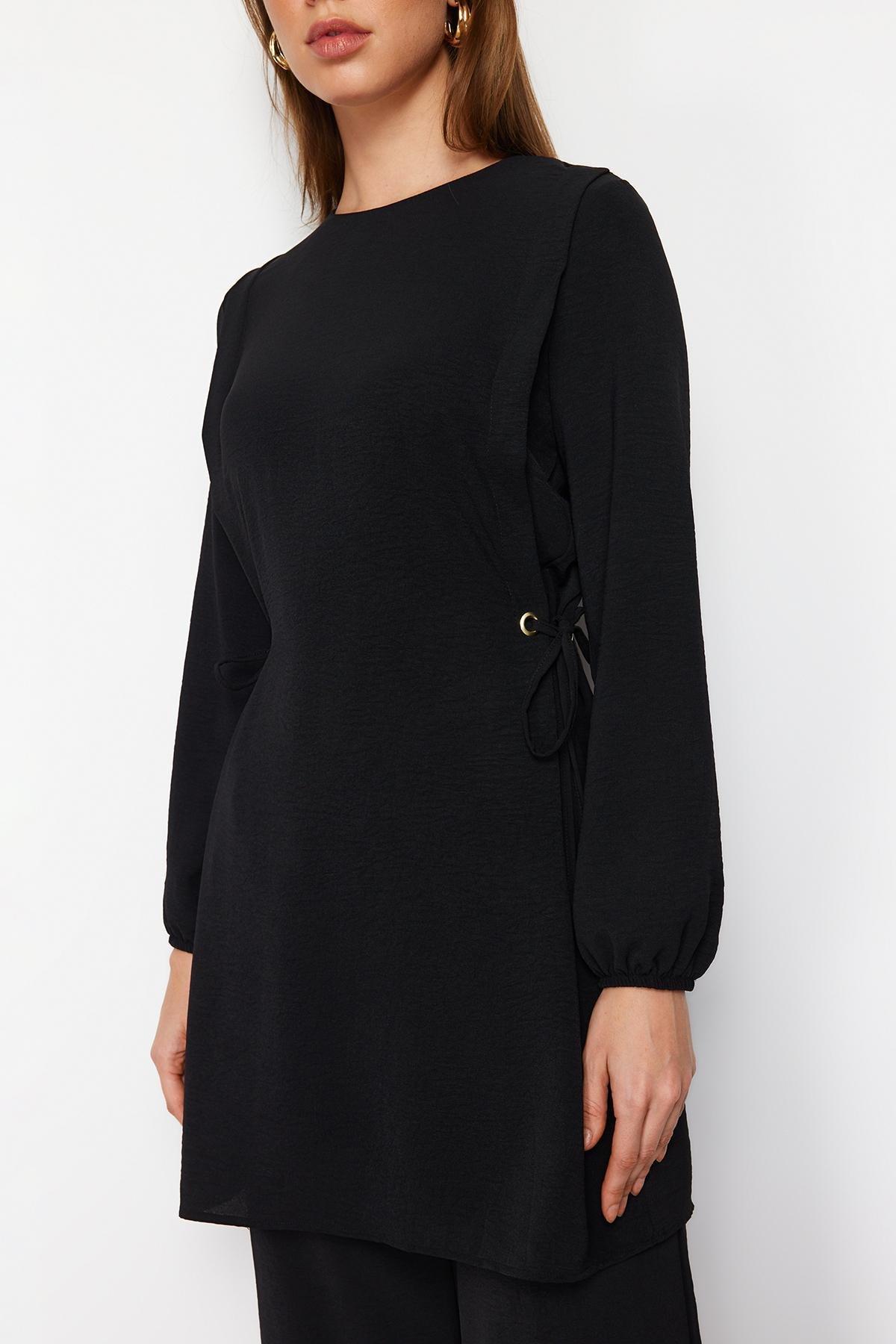 Black Crew Neck High Waist Co-Ord Set, , large image number 3