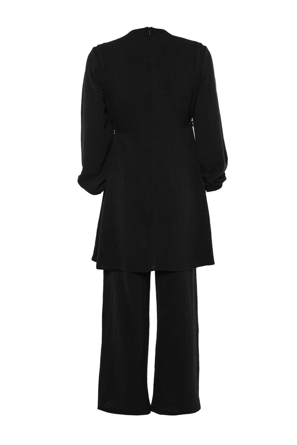 Black Crew Neck High Waist Co-Ord Set, , large image number 5