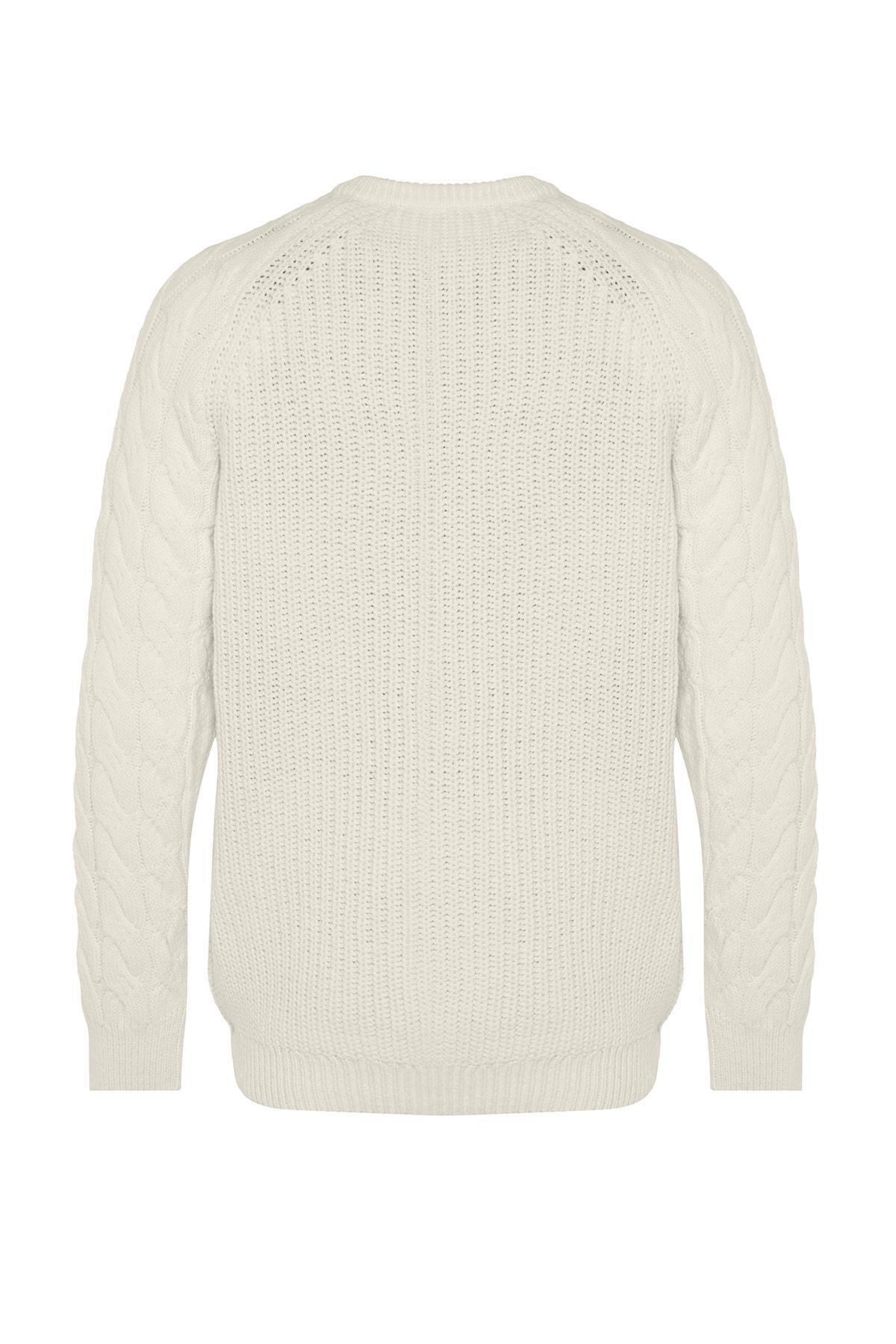 White Regular Sweater, Ecru, large image number 1