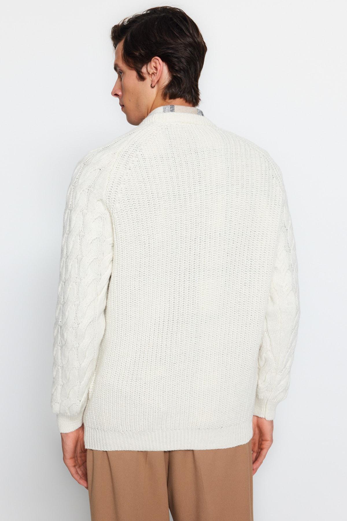 White Regular Sweater, Ecru, large image number 2
