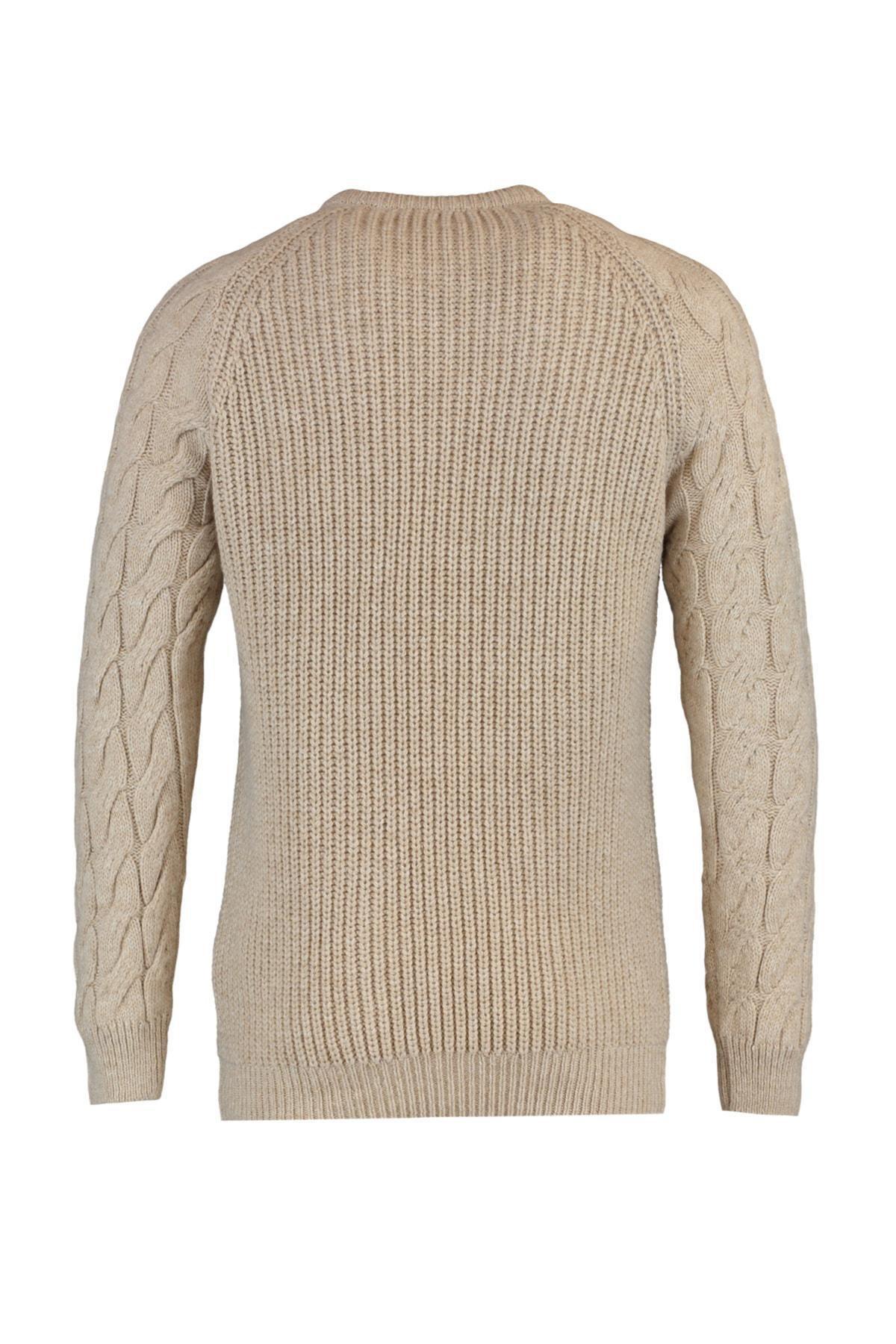 Beige Regular Knitted Sweater, , large image number 5