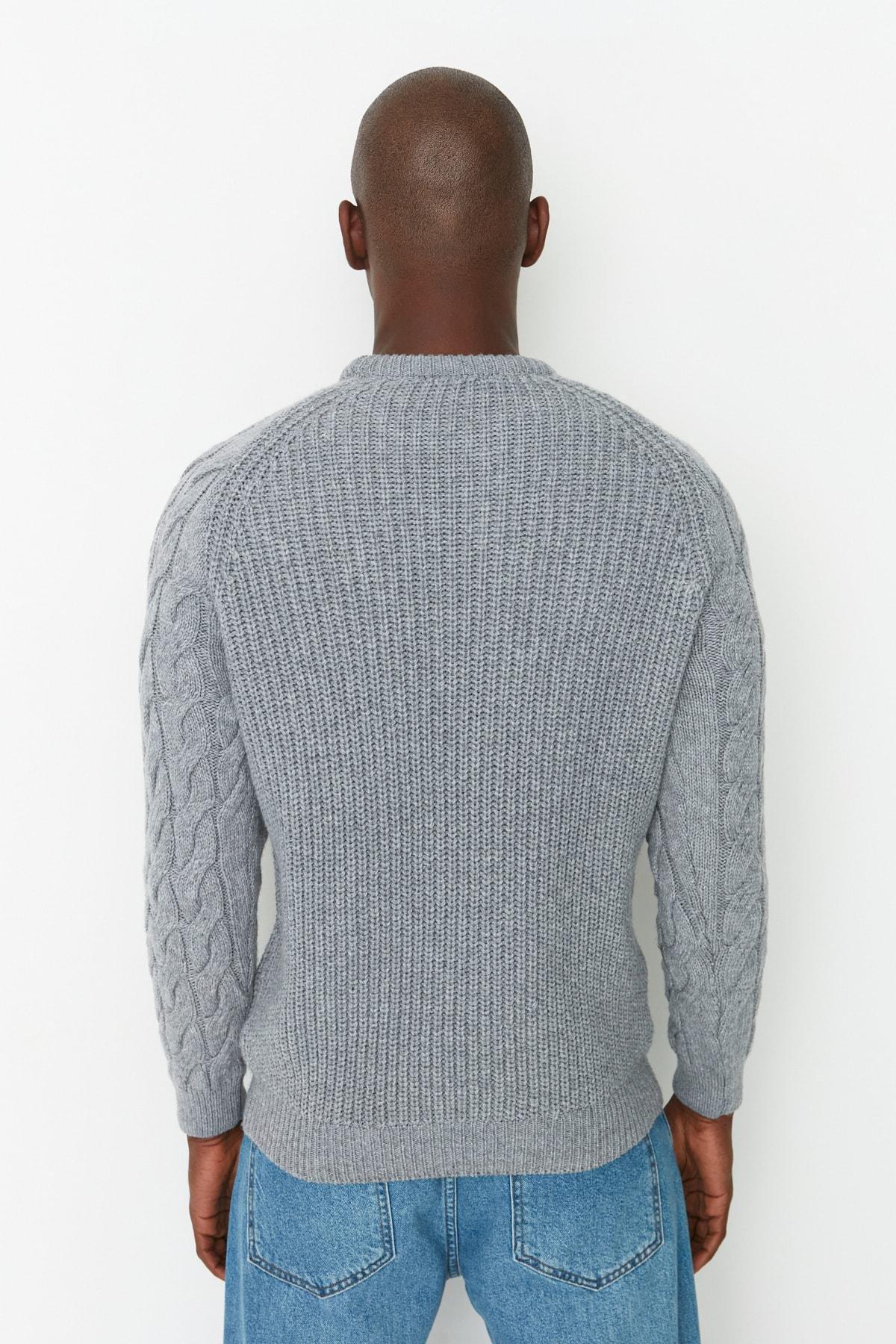 Trendyol - Grey Regular Knitwear Sweater