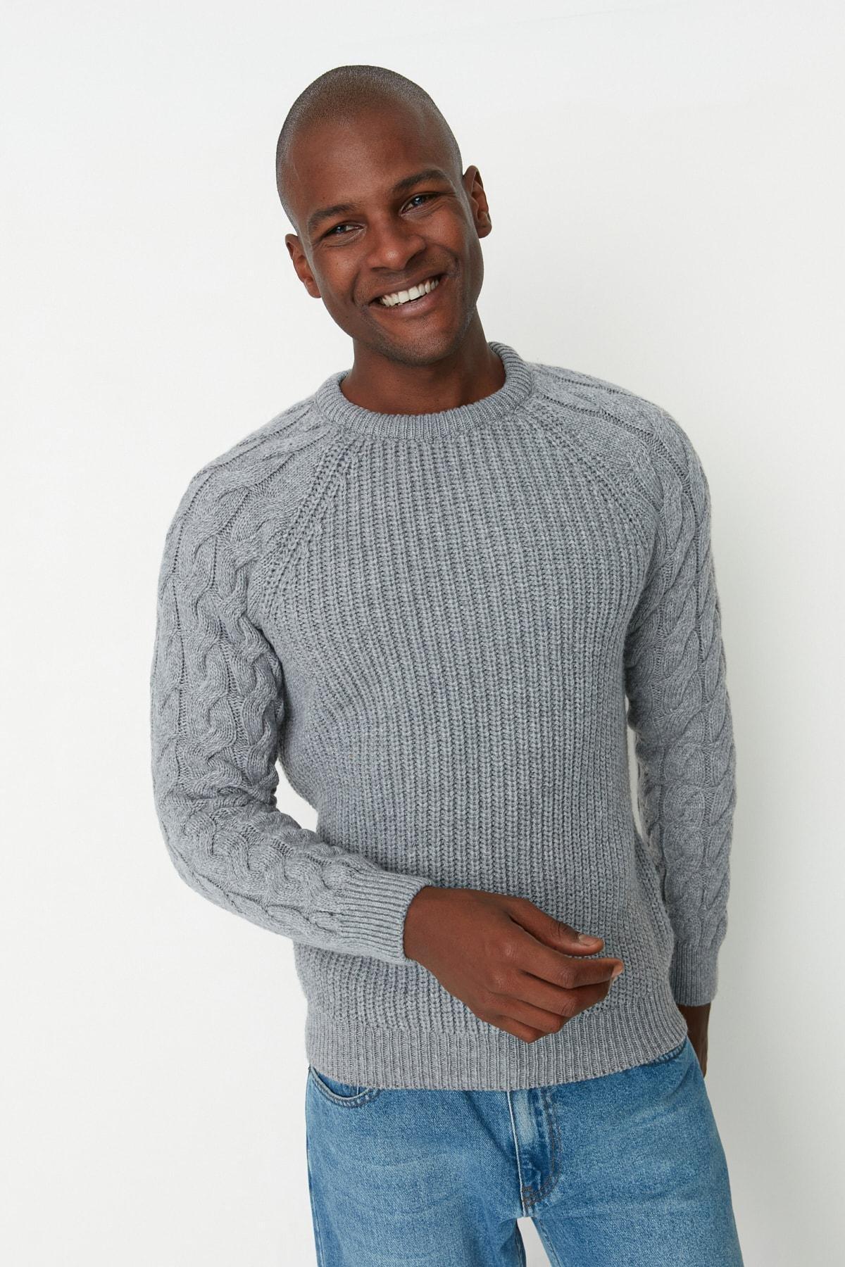 Grey Regular Knitwear Sweater, , large image number 3