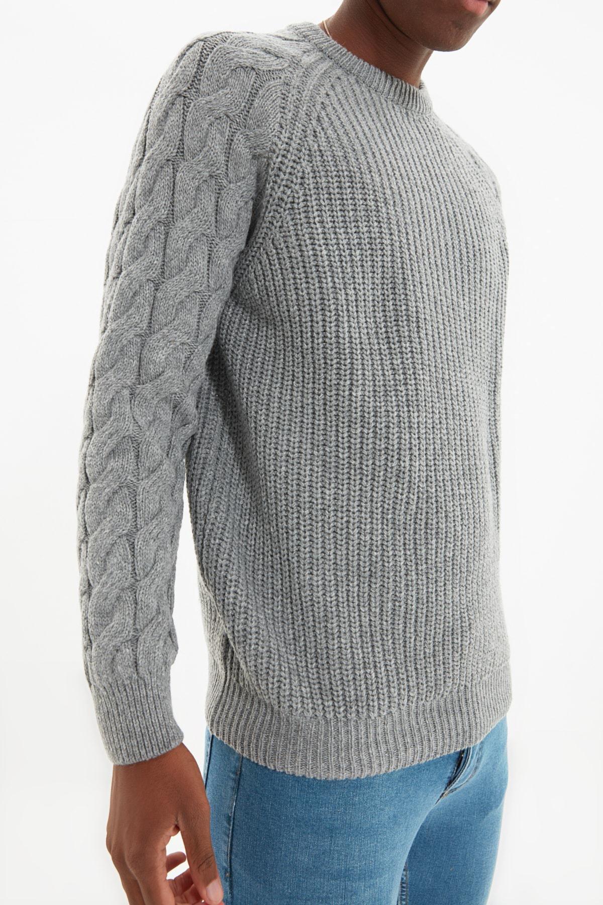 Trendyol - Grey Regular Knitwear Sweater