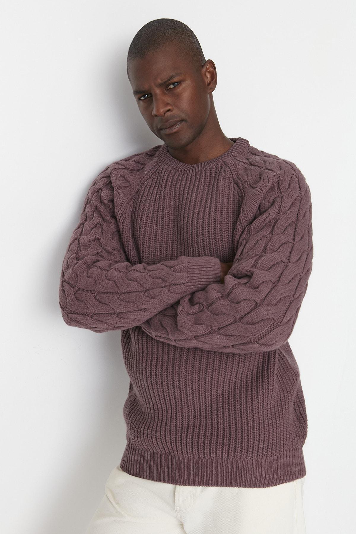 Purple Crew Neck Sweater, , large image number 2