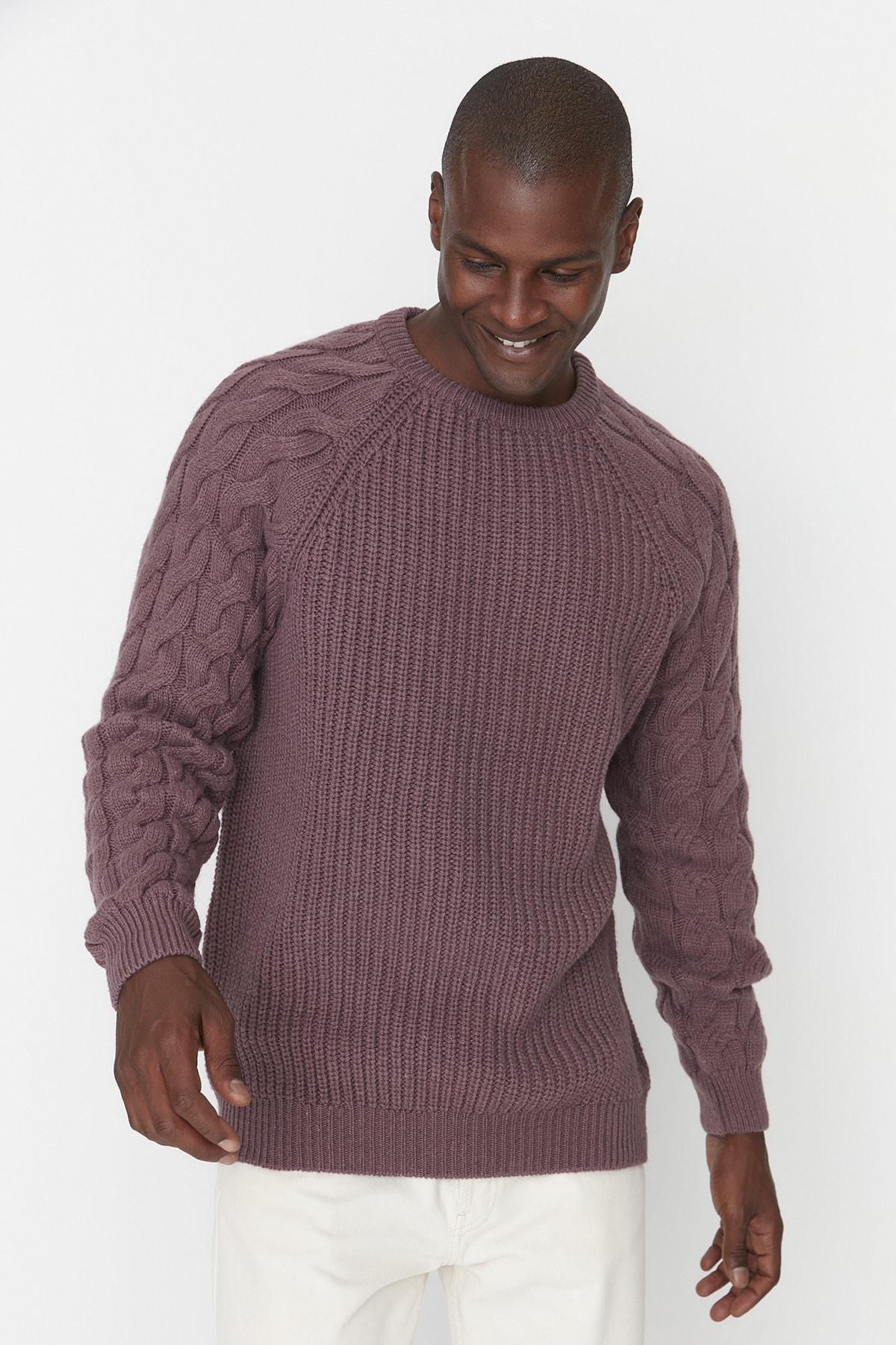 Purple Crew Neck Sweater, , large image number 6