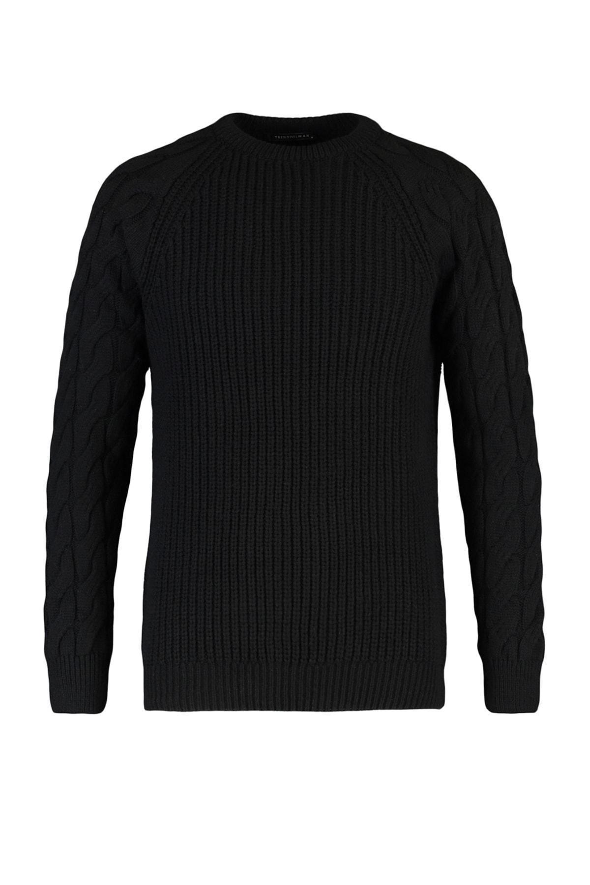 Black Regular Knitwear Sweater, , large image number 8